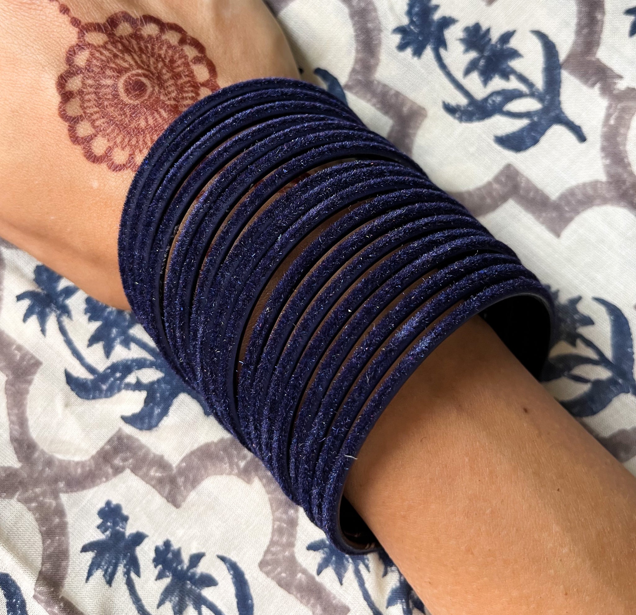 Velvet Bangles Navy Blue - Main Image